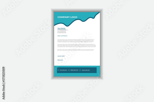 letterhead flyer corporate official abstract professional minimal simple creative modern informative newsletter magazine poster template design with .  Modern business letterhead in abstract design.