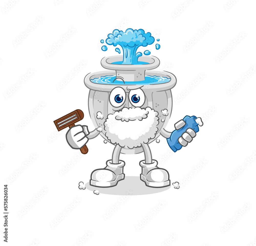 water fountain shave facial hair vector. cartoon character water fountain shave facial hair vector. cartoon character