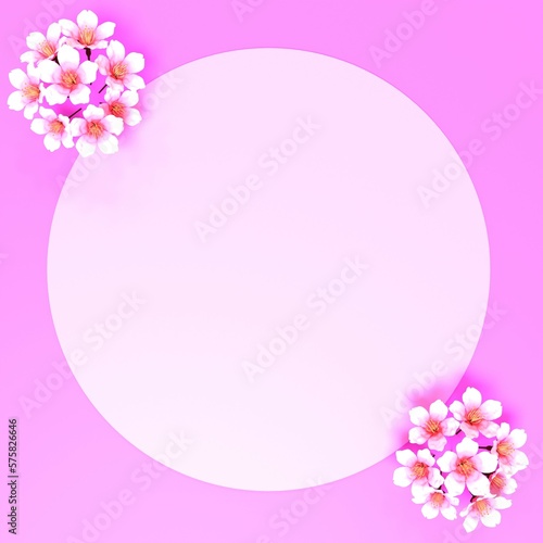 Beautiful background with Sakura flowers (Japanese cherry blossoms) and copy space © A