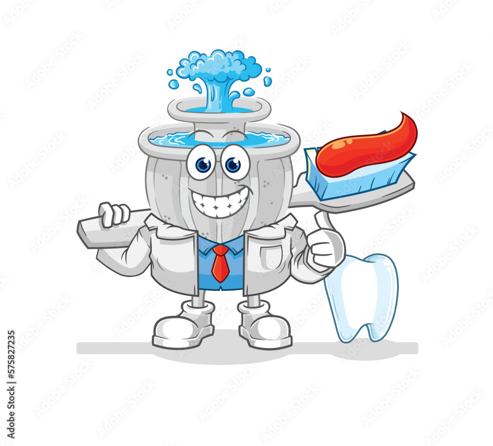 Obraz premium water fountain dentist illustration. character vector