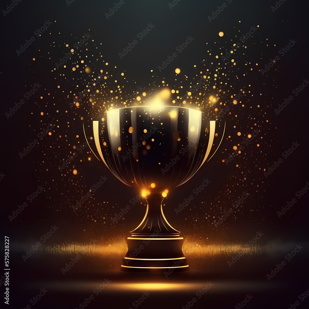 Inspirational Trophy with Dark Background. Generative AI Inspirational Trophy with Dark Background. Generative AI