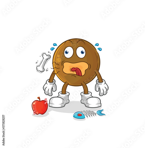 avocado stone burp mascot. cartoon vector