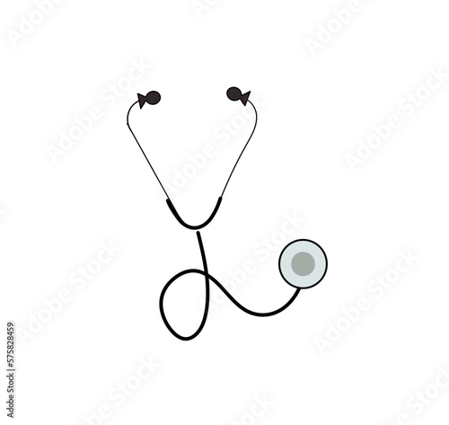 stethoscope isolated on white background vector hospital tool health