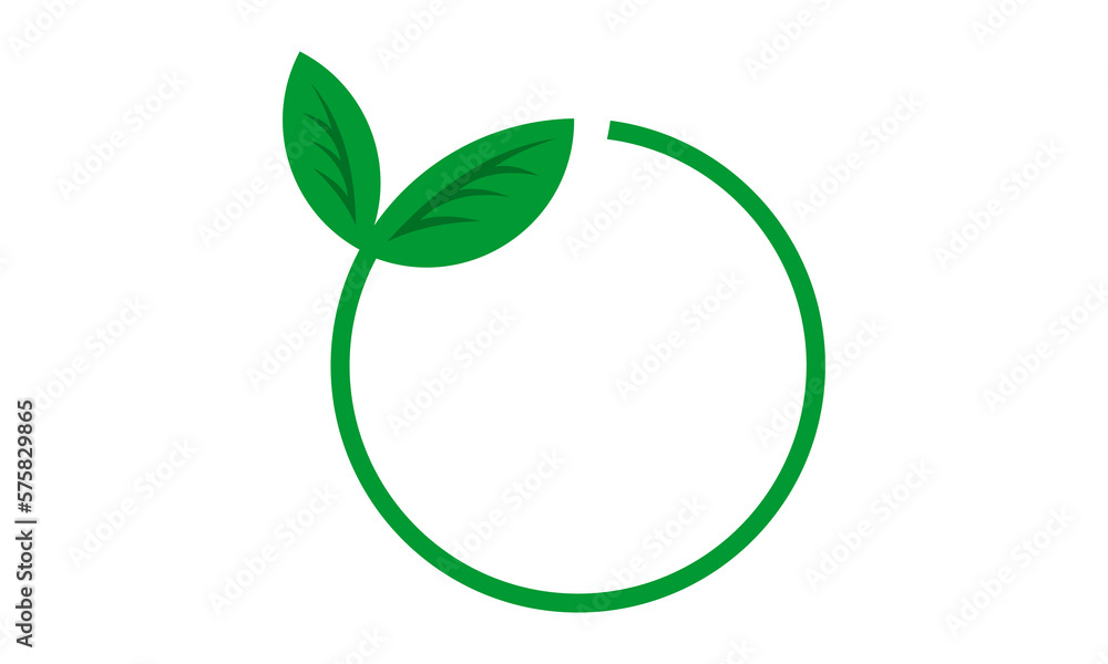 circle green leaf icon vector logo circle green leaf icon vector logo