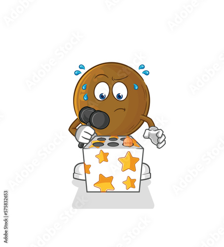 avocado stone play whack a mole mascot. cartoon vector