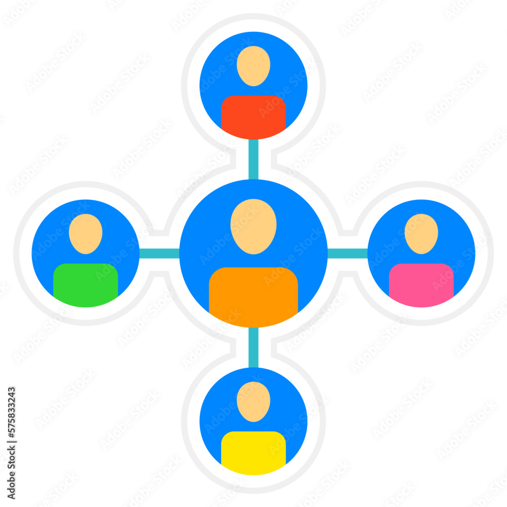 Organization Chart Sticker Icon Organization Chart Sticker Icon