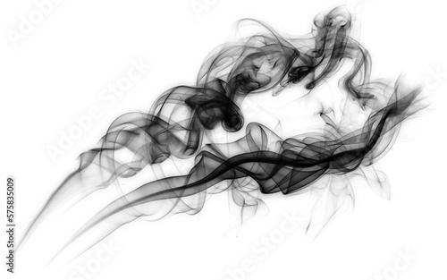 Wavy expanse of abstract black smoke