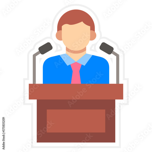 Politician Sticker Icon