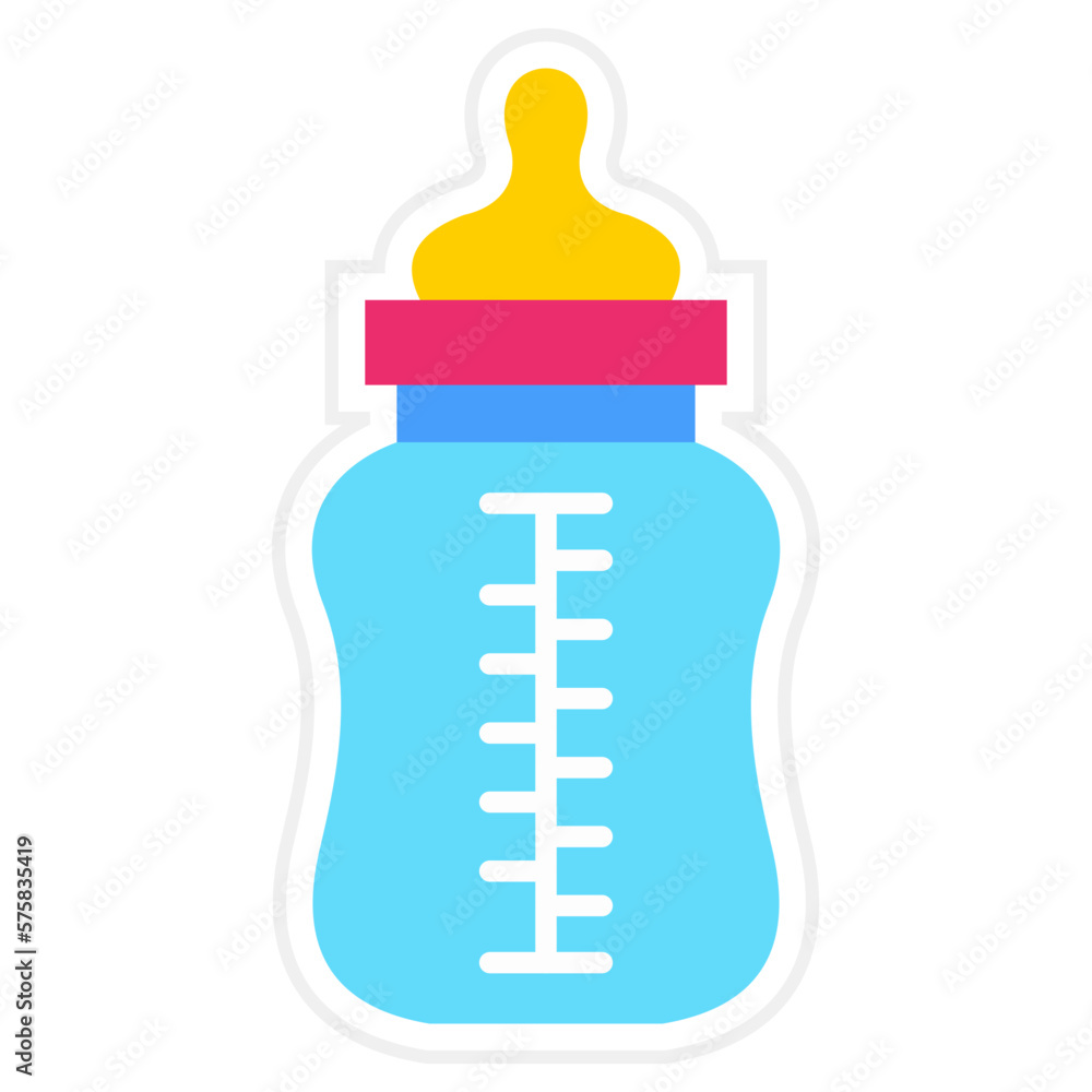 Baby Bottle Sticker Icon Baby Bottle Sticker Icon