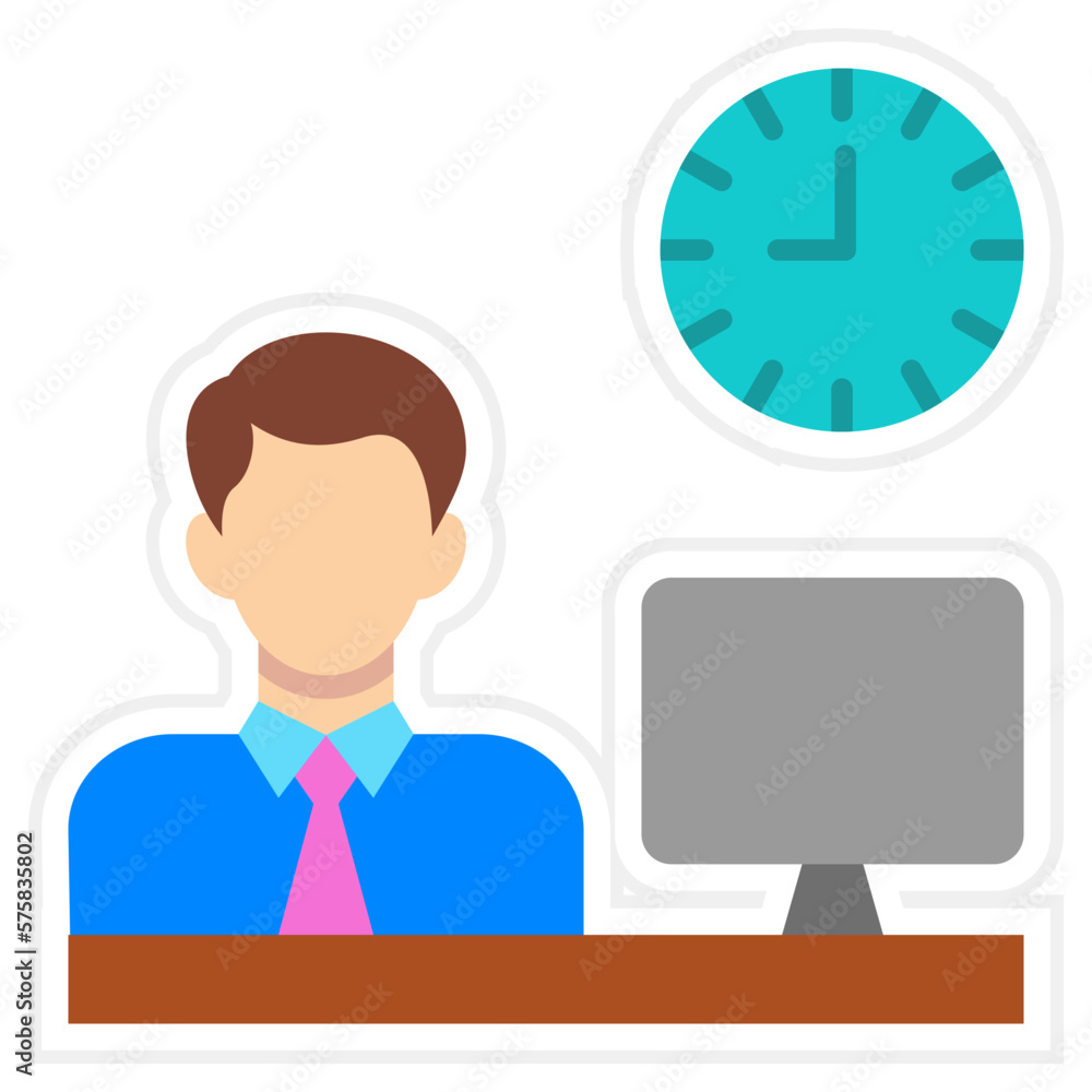 Working Hours Sticker Icon