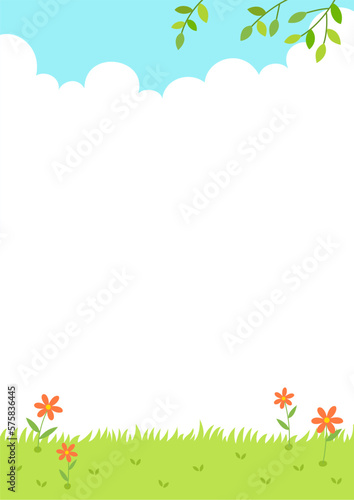 Spring flowers on the grass. Spring nature background.	
