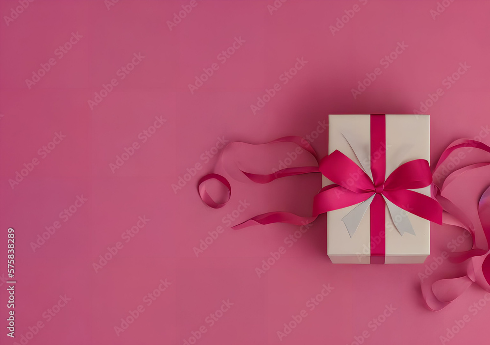 gift box on pink background, generative art by A.I. gift box on pink background, generative art by A.I.