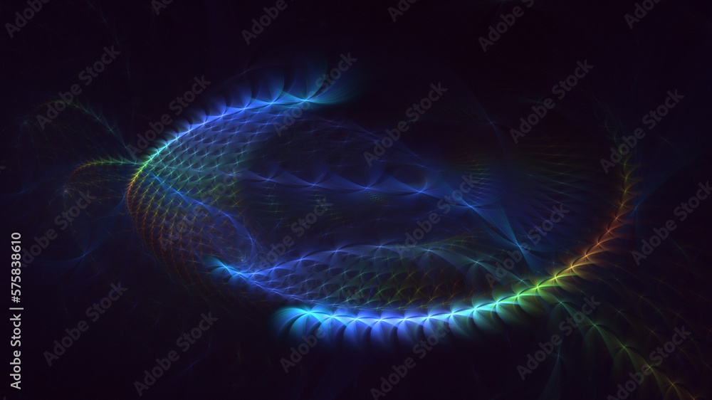 Fototapeta premium 3D rendering abstract colorful fractal light background