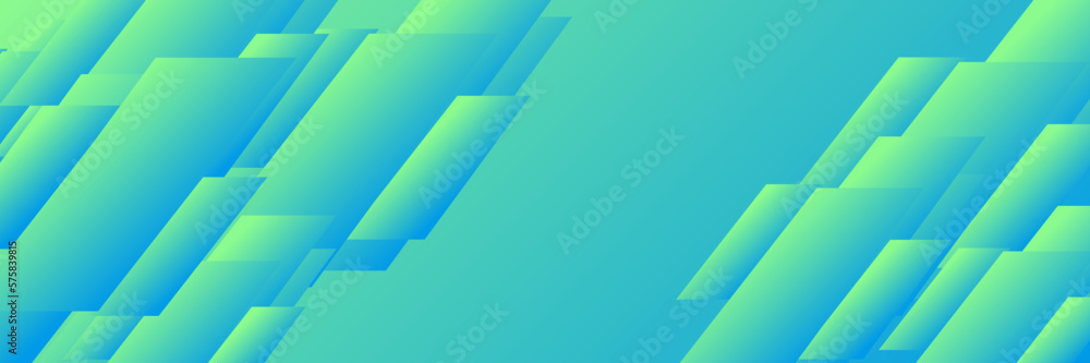 Fototapeta premium Simple Blue and Green Banner Template for Web Design