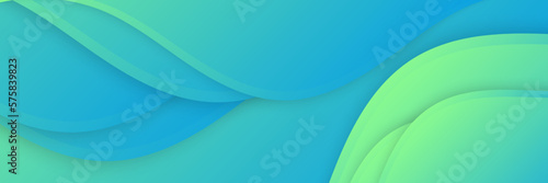 Clean Blue and Green Banner with Minimalist Elements