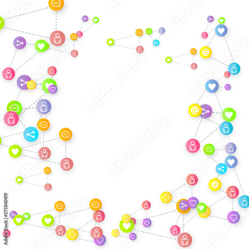 Social media marketing icons internet tags target