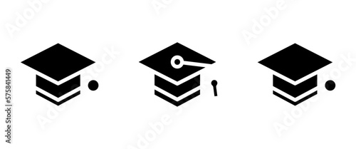 mortarboard icon or logo isolated sign symbol vector illustration - high quality black style vector icons