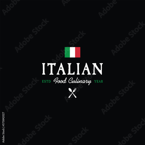 italian food culinary logo design vintage retro