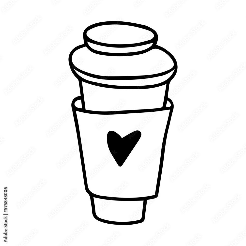 Doodle cup of coffee to go Doodle cup of coffee to go