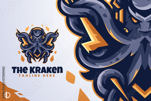 Kraken - Mascot & Esport logo template, All elements in this template are editable