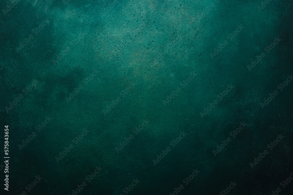Matte green texture or background with stains, waves and grain elements. Image with place for text. Template for design - obrazy, fototapety, plakaty 