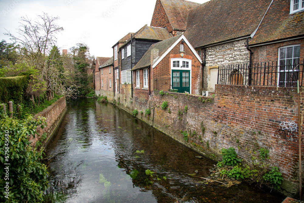 Canals and waterways in a rural village in the UK