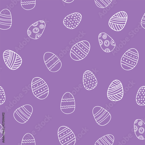 easter eggs seamless pattern hand drawn in doodle style.