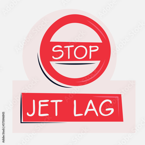 Warning sign (Jet lag), vector illustration.