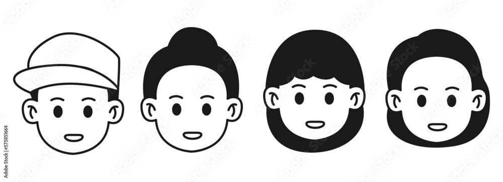 Obraz premium black and white face avatar