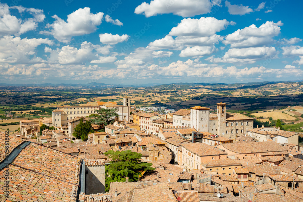 Todi, Italy. View of the old town from the bell tower	
