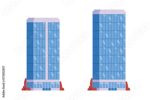 Vector elements representing high rise buildings for city illustration