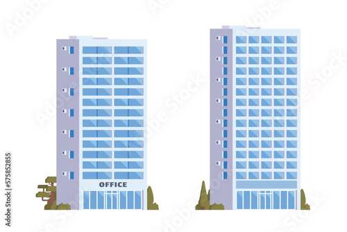 Vector elements representing high rise buildings for city illustration