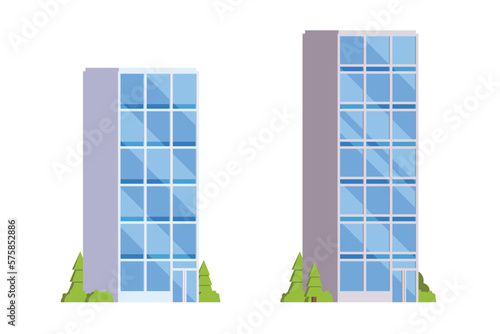 Vector elements representing high rise buildings for city illustration