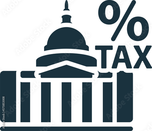 Federal income tax icon. Monochrome simple sign from common tax collection. Federal income tax icon for logo, templates, web design and infographics.
