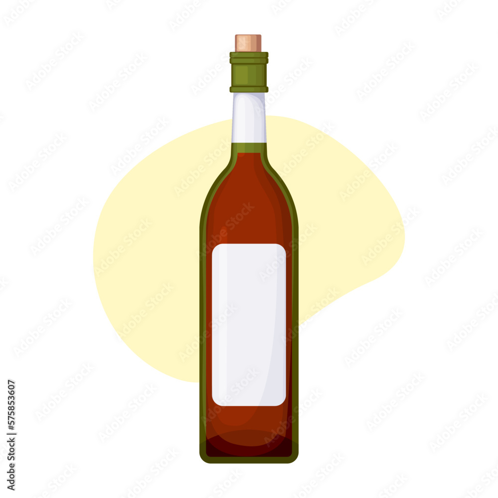 Single bottle of red wine, vector image for menu or advertising banner Single bottle of red wine, vector image for menu or advertising banner