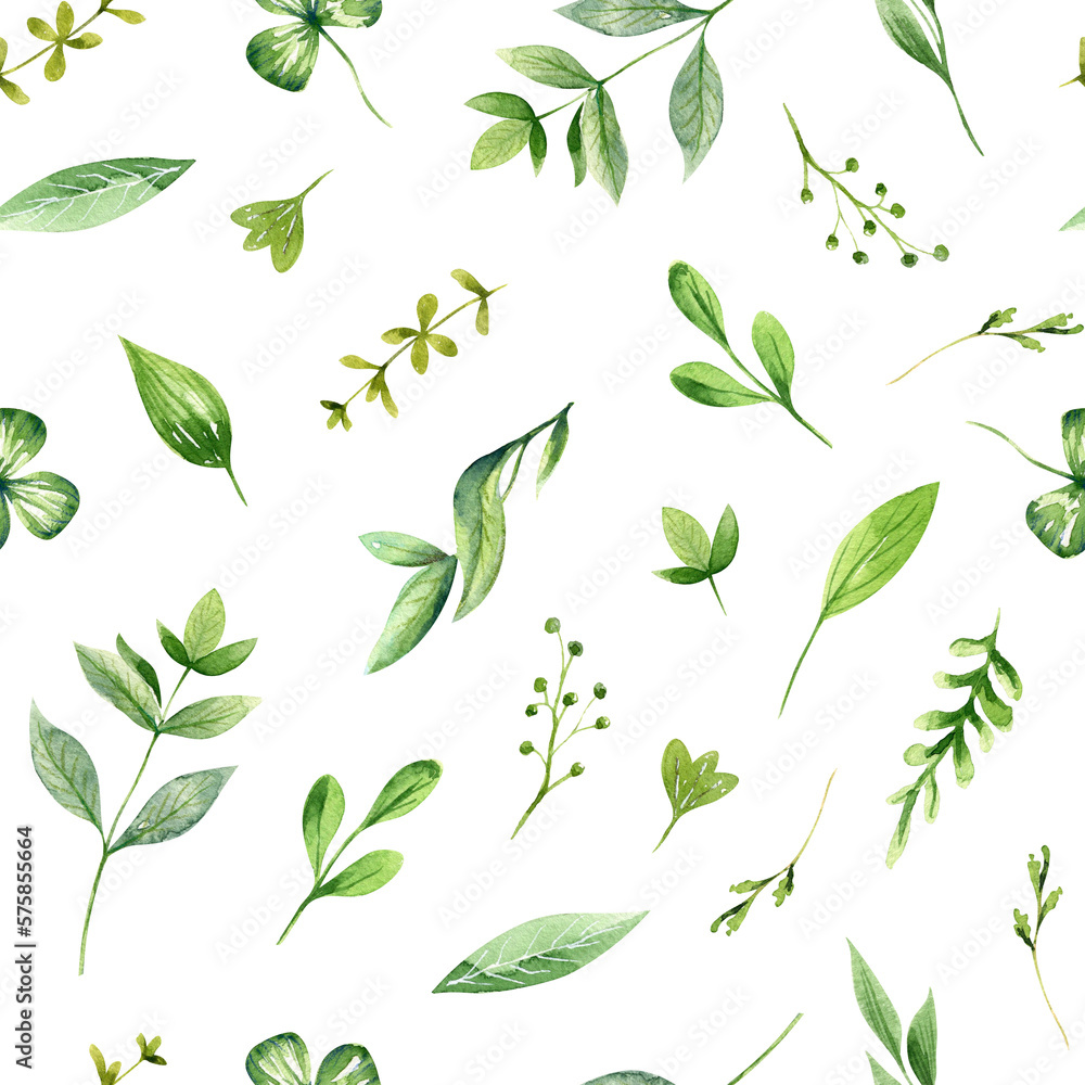 Green leaves in the wind