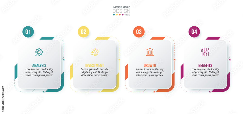 Infographic template business concept with step.
Infographic template business concept with step.
