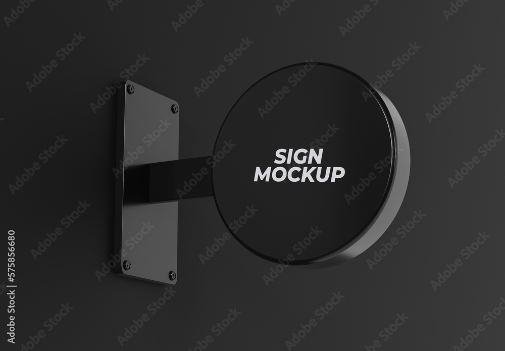Black Street Sign Logo Mockup Stock Template Adobe Stock