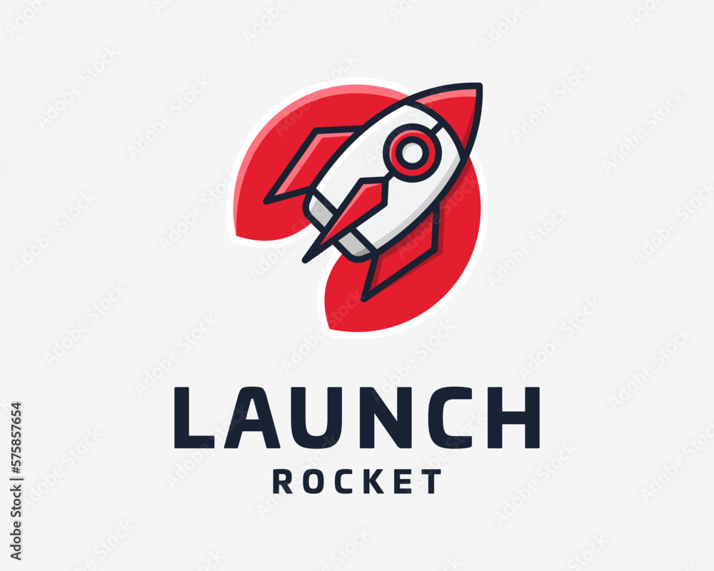 Rocket Ship Shuttle Spaceship Launch Booster Boost Takeoff Startup Future Modern Vector Logo Design