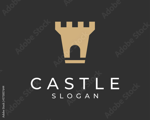 Castle Tower Fortress Stronghold Citadel Palace Fort House Flat Simple Minimal Vector Logo Design