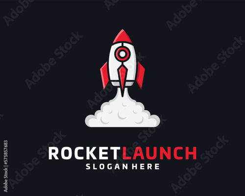 Rocket Ship Shuttle Spaceship Launch Takeoff Blast Off Startup Future Modern Vector Logo Design