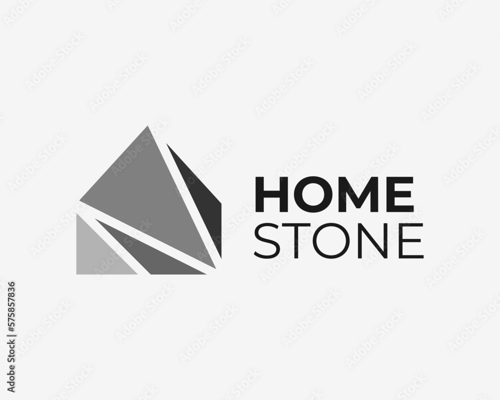 Obraz premium Home Stone House Rock Architecture Material Concrete Building Structure Geometric Vector Logo Design