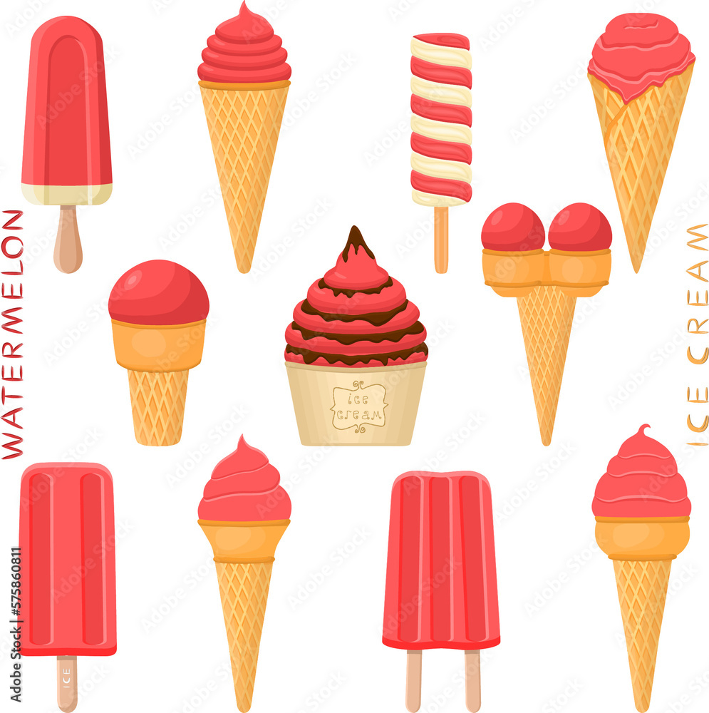 Big set various sweet tasty natural ice cream Big set various sweet tasty natural ice cream