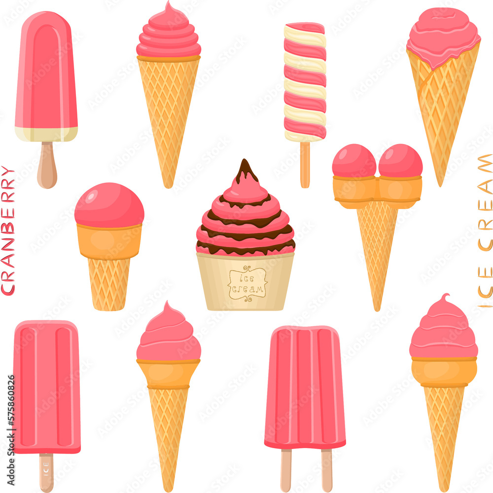 Big set various sweet tasty natural ice cream Big set various sweet tasty natural ice cream