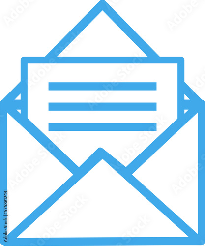 開封された手紙のアイコンイラスト