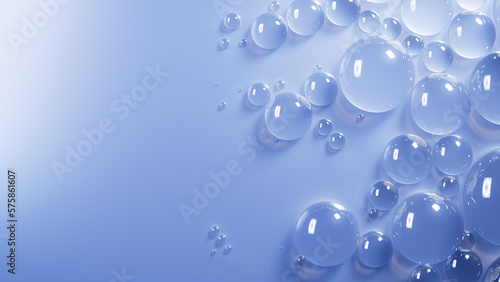 Blue and White Water Droplets Background. photo