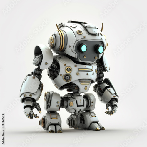 3d robot with white background