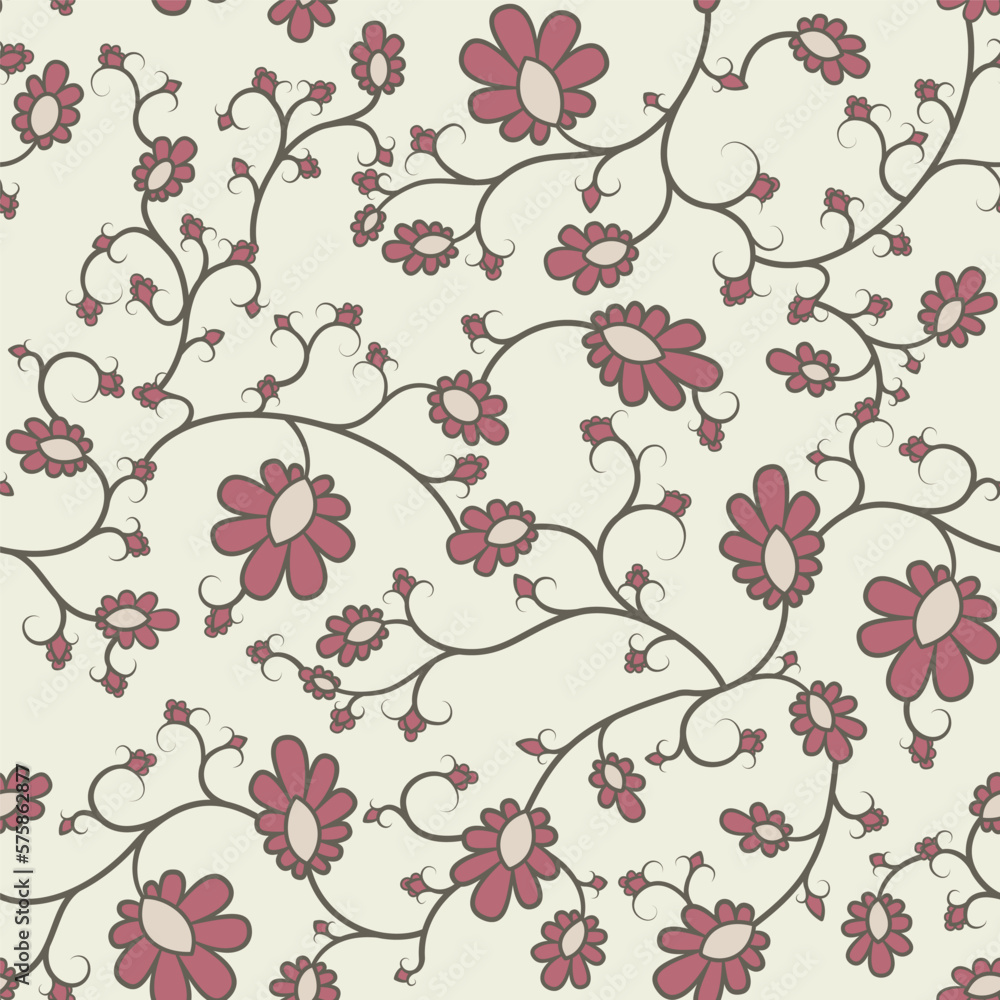Oriental floral ornament, seamless pattern background design.