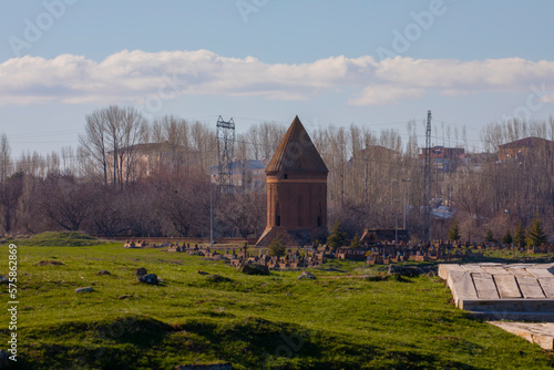 The Seljuk cemetery, located in Ahlat, Turkey, is an important tourism region. photo