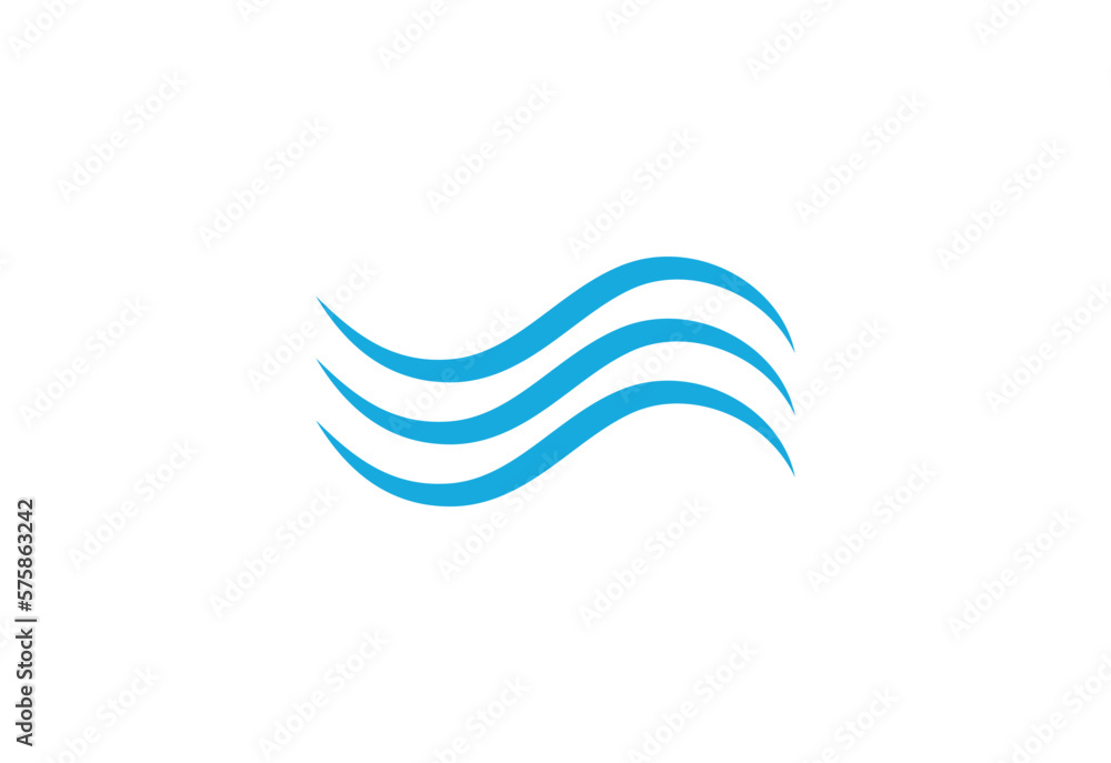 Naklejka premium Wave icon vector. Simple wave sign.